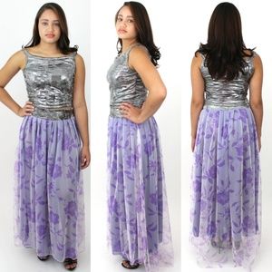 PURPLE & SILVER PARTY MAXI CJJBOUTIQUE